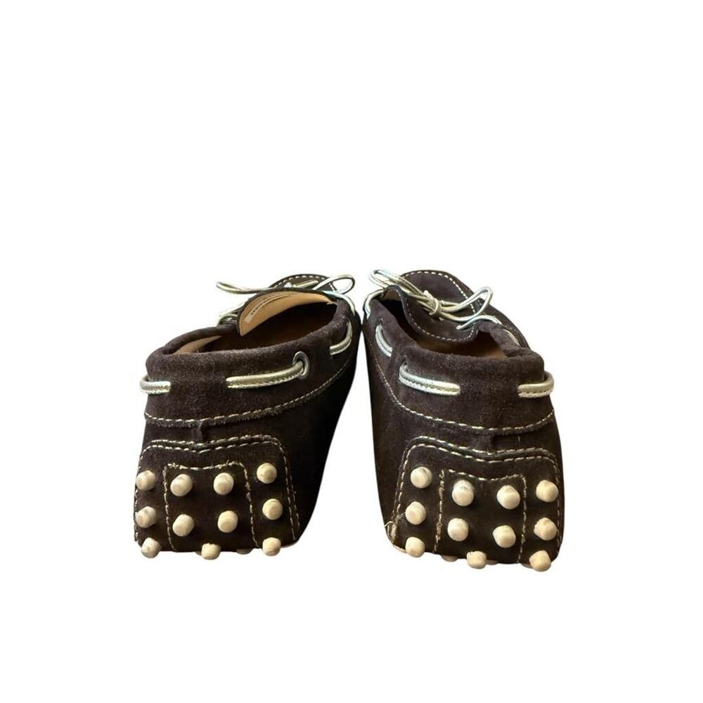 Tod's Gommini Moc Toe Driving Loafer Brown Suede Women size 38 US 8 - Picture 4 of 7